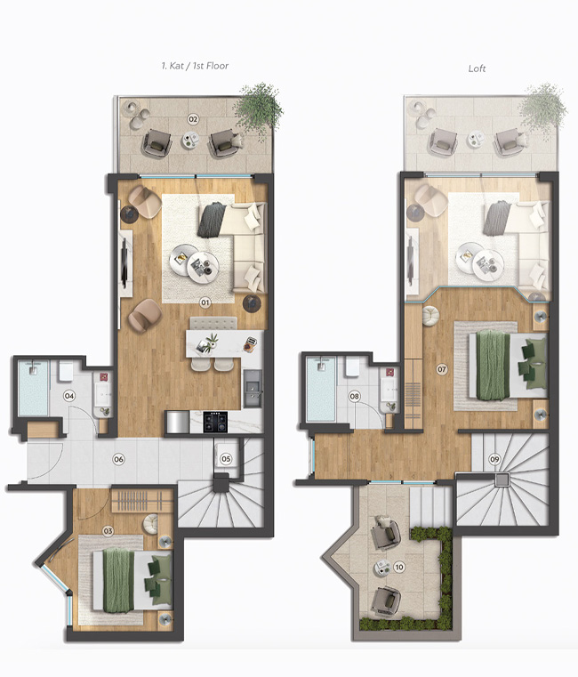 2+1 Loft Penthouse